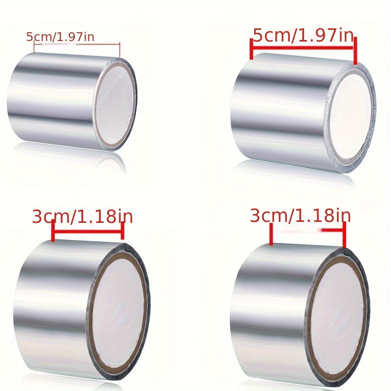 Waterproof Aluminum Foil Tape for Kitchen & Bathroom - Anti-Mold, Heat Insulation Countertop Sticker, 1 Roll