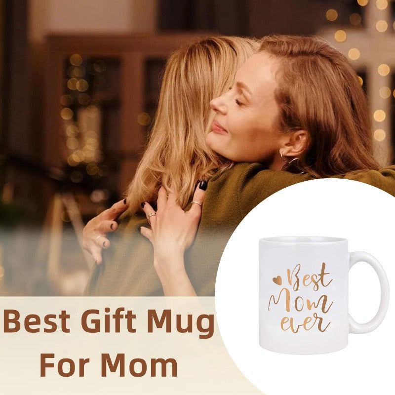 1pc, Best Mom Ever Coffee Mug, Mother's Day Gifts For Mom Birthday Christmas Gifts For Women Mothers Day Gifts From Daughter Son Ceramic Coffee Mugs Cups 11oz