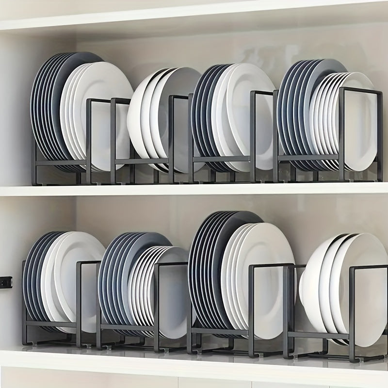 1pc Vertical Plate Holder, Kitchen Counter Dish Organizer, Cupboard Storage Rack for Small Cutting Boards and Pot Lids, Home Accessories