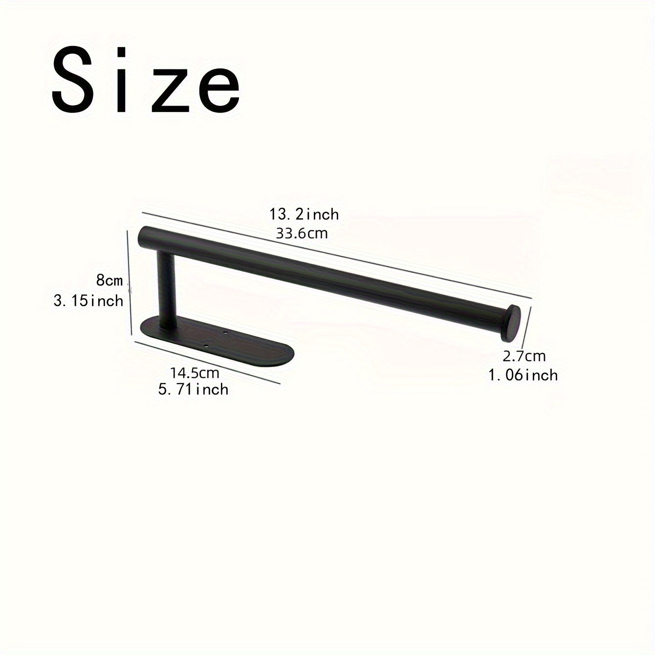 Sleek Black Stainless Steel Tissue Holder - Space-Saving No-Drill Wall-Mounted Organizer for Kitchen & Bathroom - Perfect for Paper Towels, Wraps & More