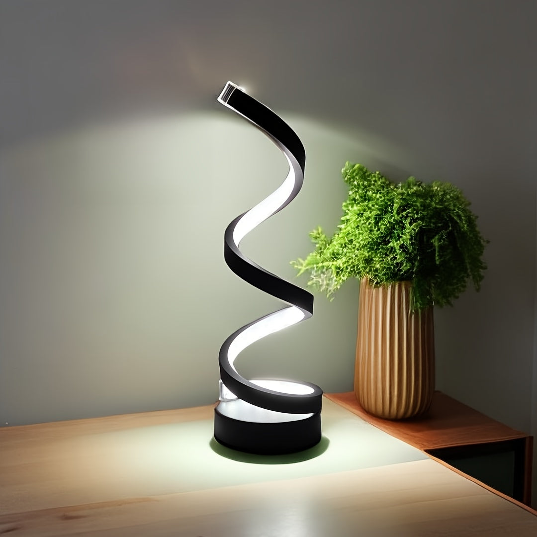 1pc Classic Spiral Decorative Table Lamp For Office Bedroom Bedside Night Light