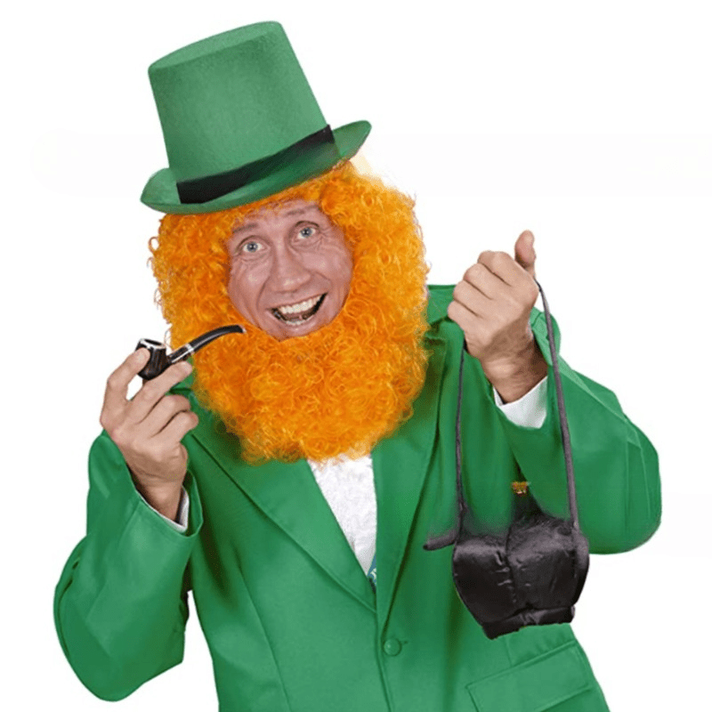 1pc St. Patrick'S Day Green Felt Top Hat with Irish Belt and Square Buckle Design - No Feathers, Electricity-Free, Festive Magician Hat for Stage Performance and Holiday Celebrations