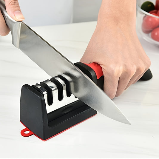 4-Stage Professional Kitchen Knife Sharpener - Tungsten & Diamond Ceramic Sharpening Stone for Chefs