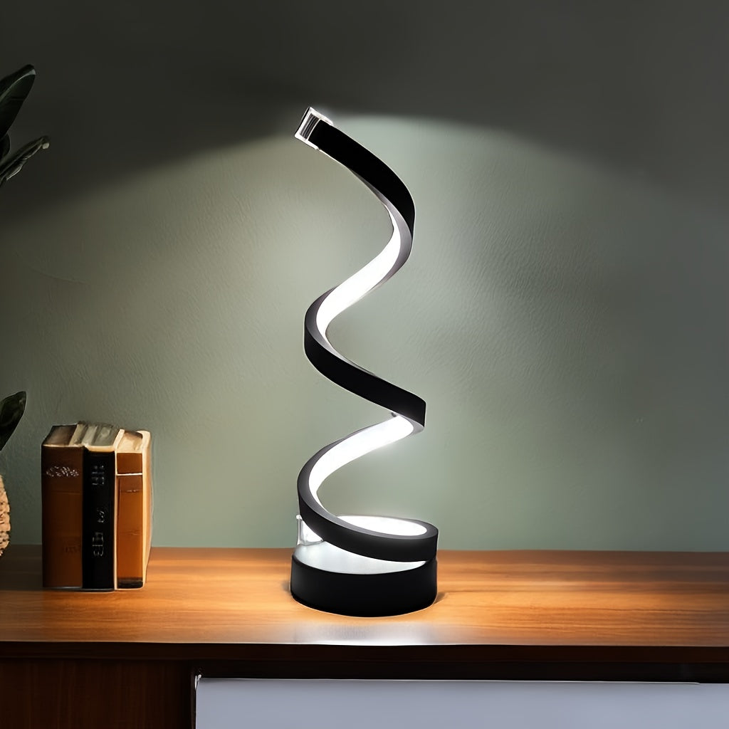 1pc Classic Spiral Decorative Table Lamp For Office Bedroom Bedside Night Light