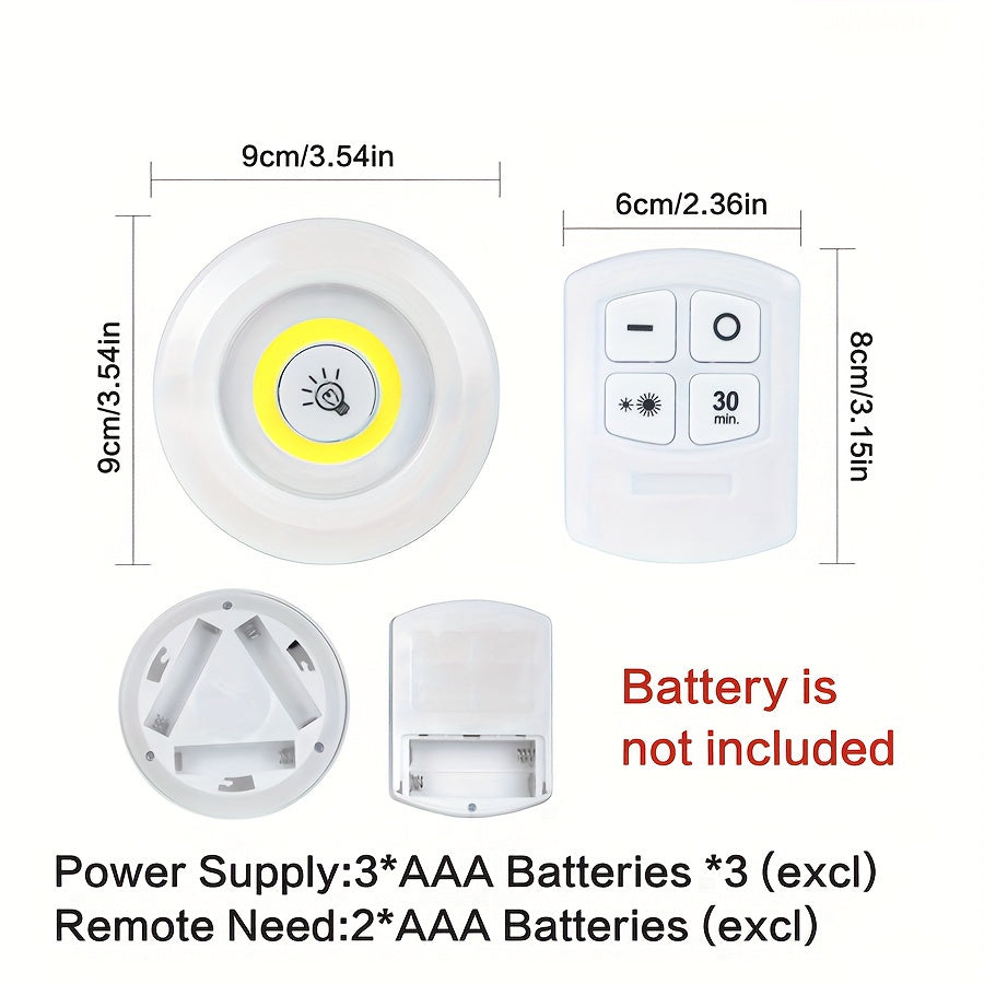 1 Set 6pcs Bright LED Under Cabinet Lights with Remote Control, Plastic Material, Suitable for Home Bedroom Kitchen Night Light, Perfect for Christmas, Halloween, Thanksgiving Gifts