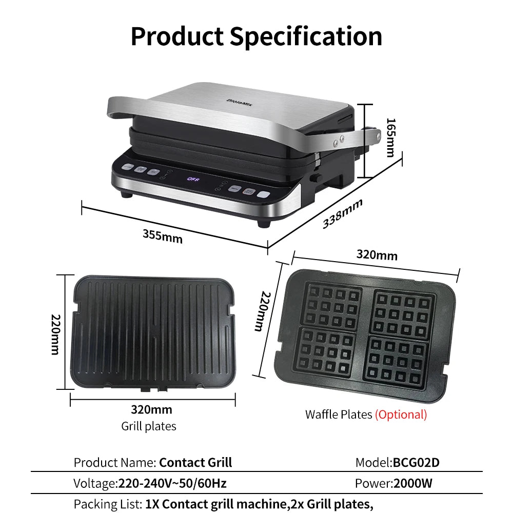 BioloMix 2000W Electric Contact Grill