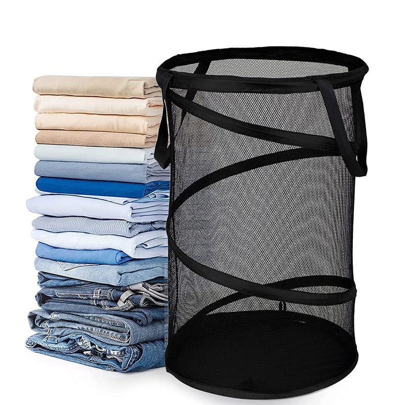 Dirty clothes storage basket cylindrical