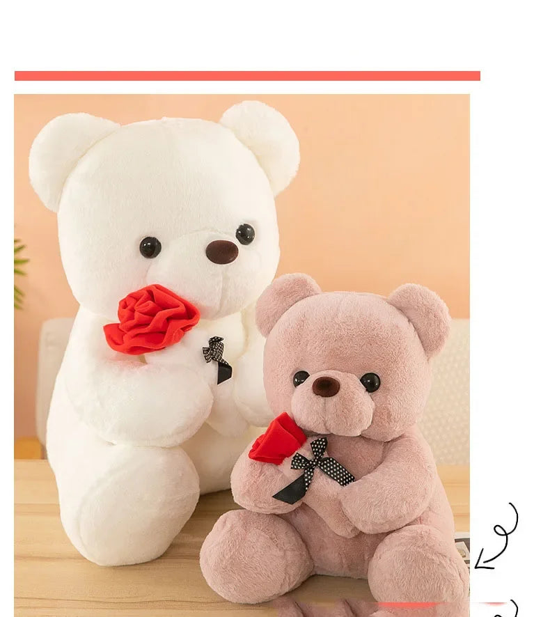 Valentine's Day roses teddy bear animal plush toys for girls teddy bear dolls