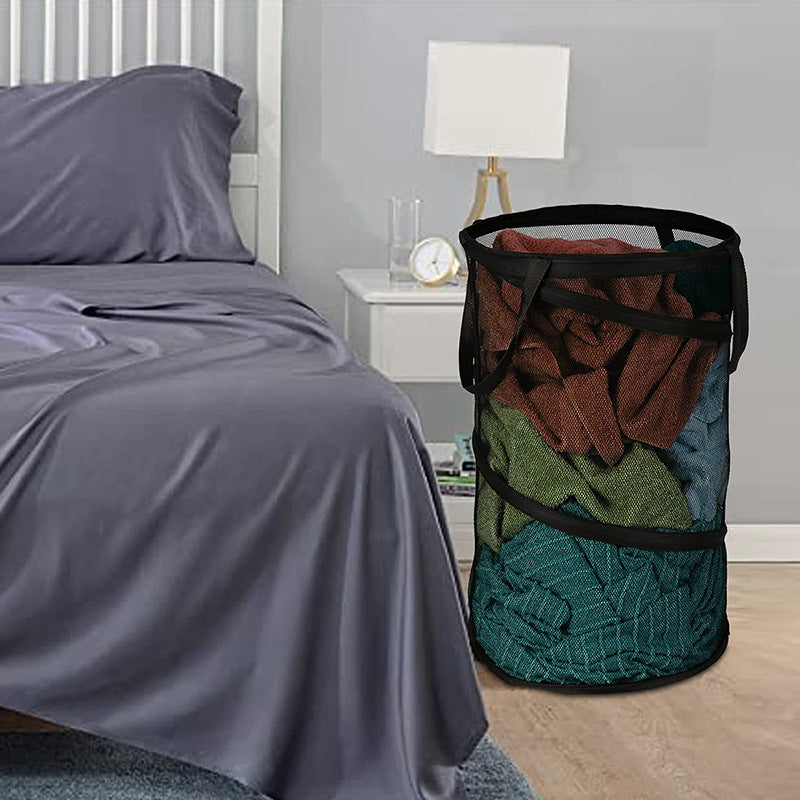 Dirty clothes storage basket cylindrical