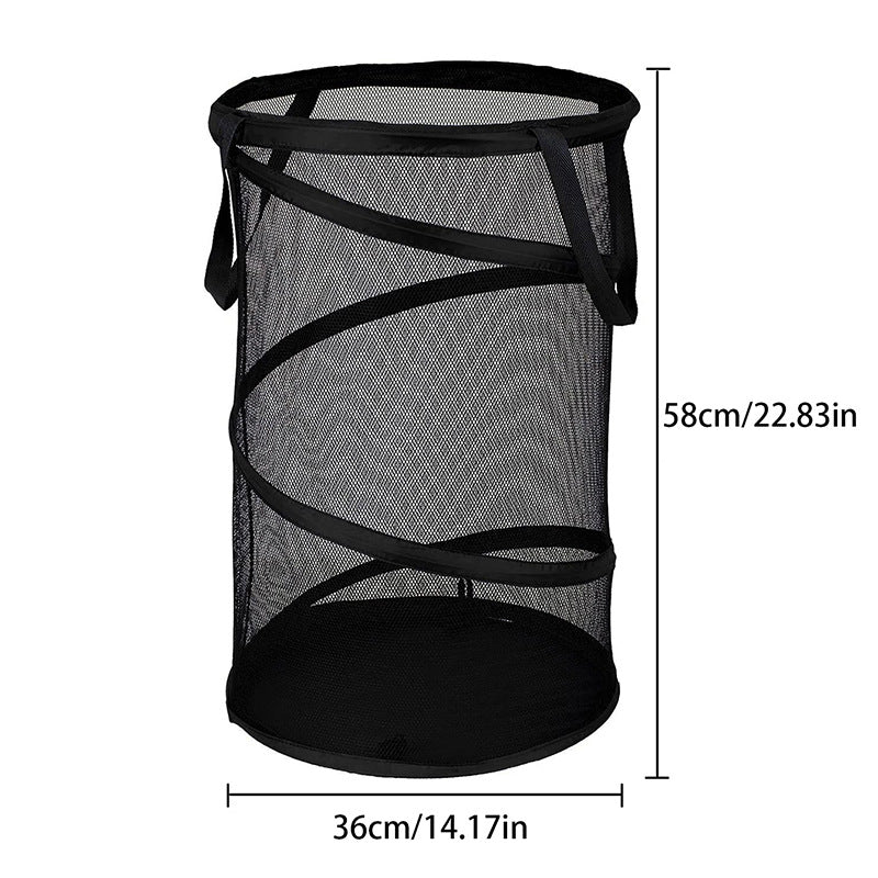 Dirty clothes storage basket cylindrical