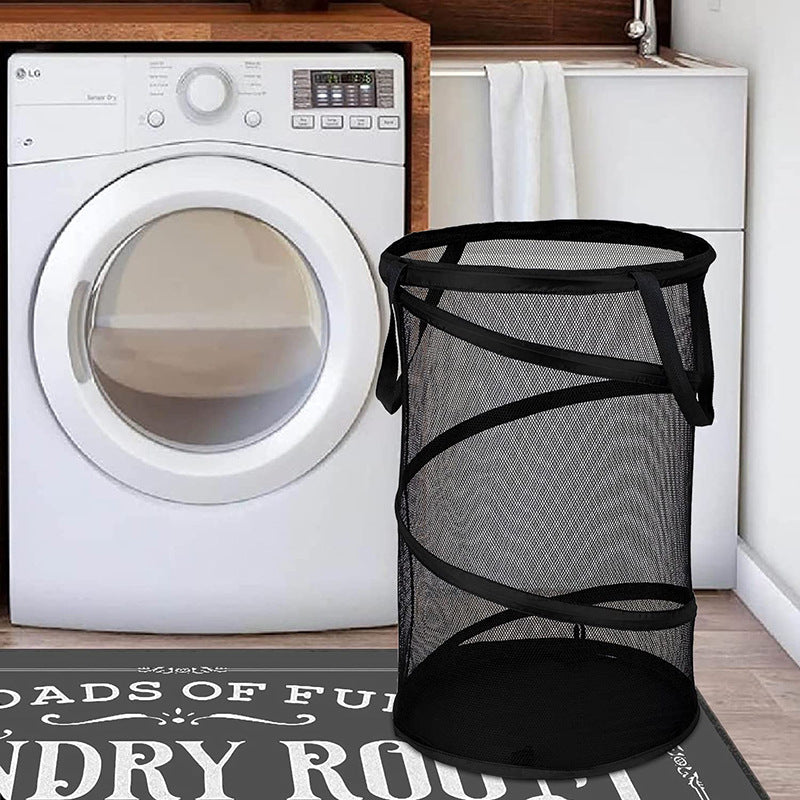 Dirty clothes storage basket cylindrical