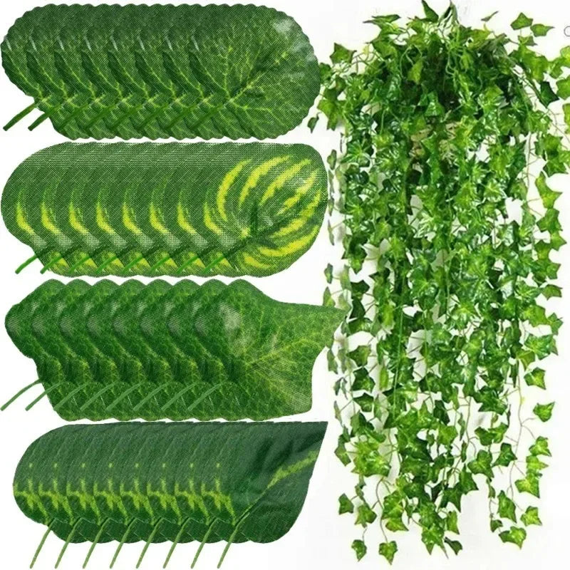 Artificial Green Ivy Leaf Rattan Creeper Leaves