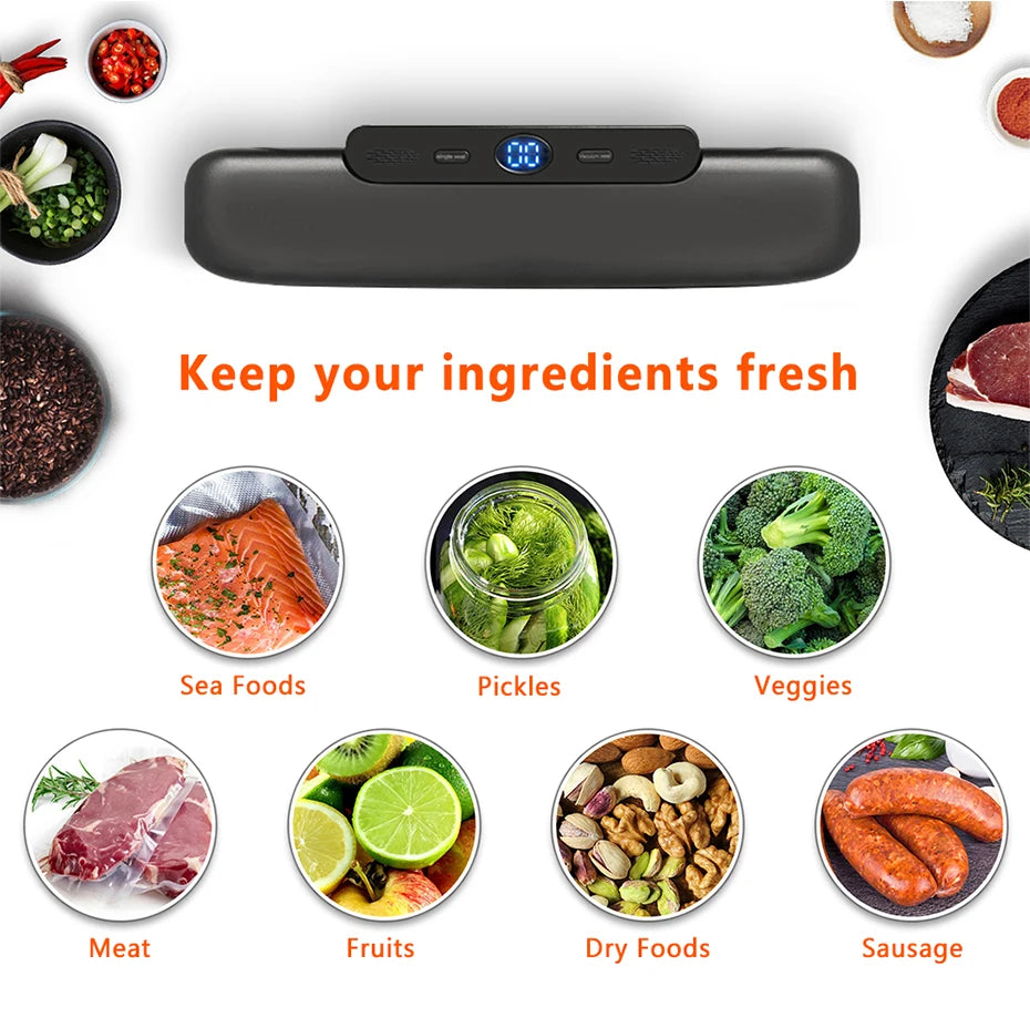 saengQ Vacuum Sealer Packaging Machine Food Vacuum Sealer With Free 10pcs Vacuum bags Household Vacuum Food Sealing