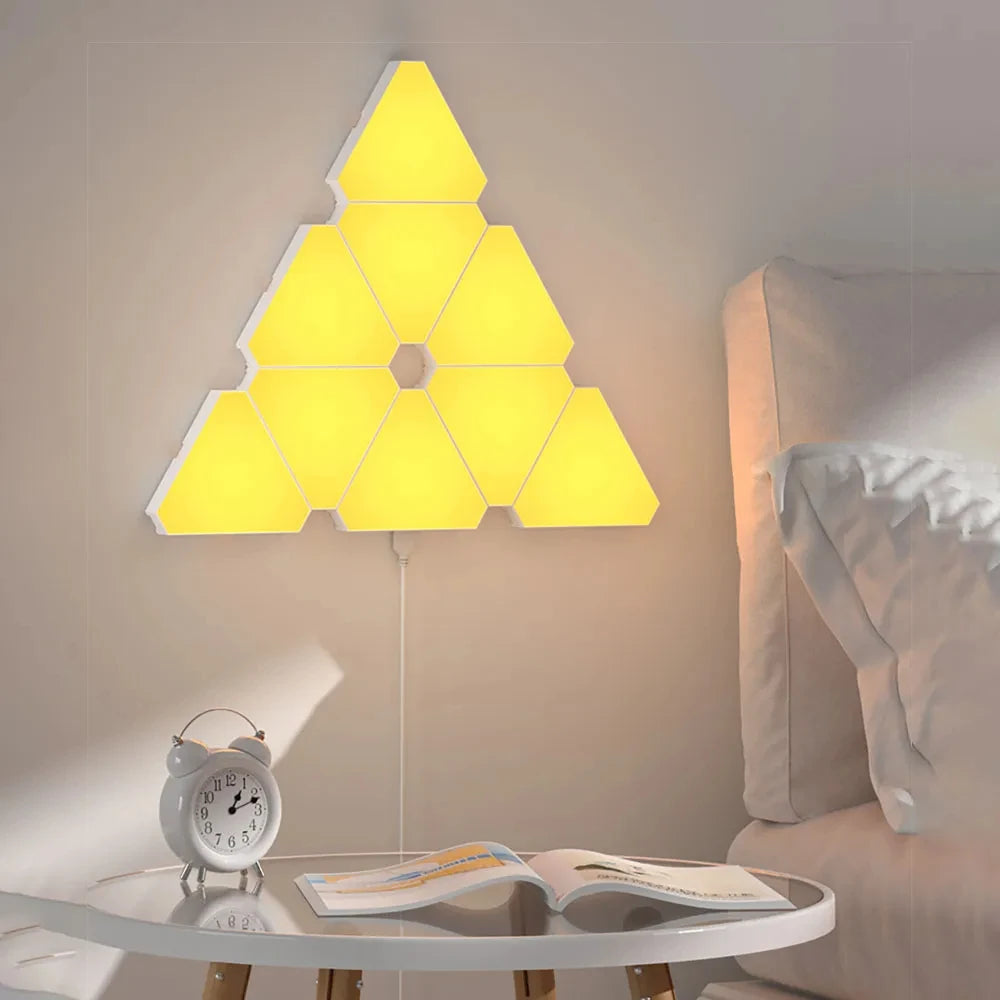 LED Triangle Quantum Light APP Controls RGB Wall Lights Pickup Rhythm Background Lights Computer Games Bedroom Decorations