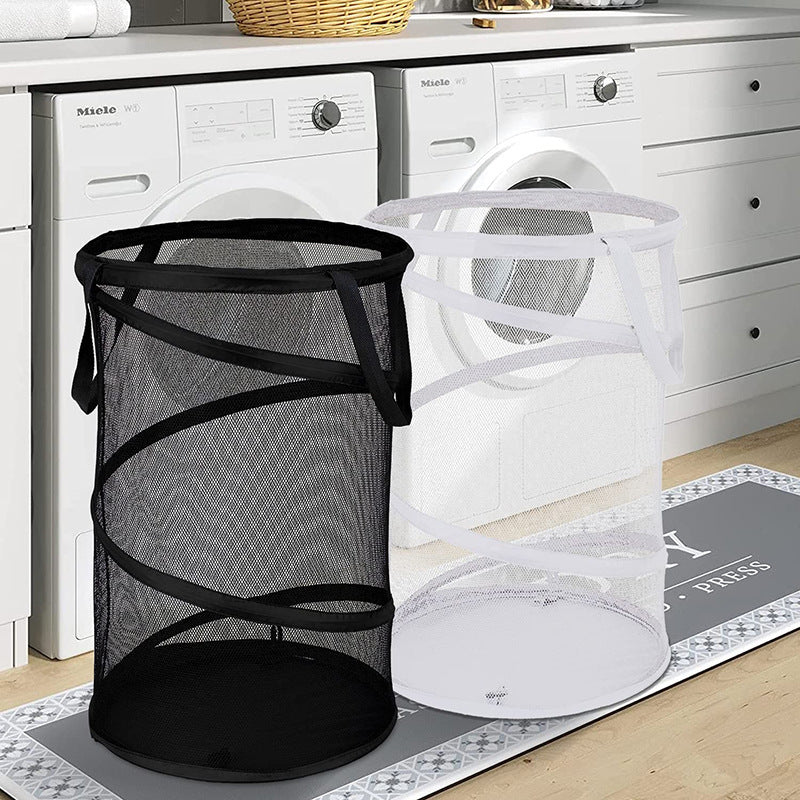 Dirty clothes storage basket cylindrical