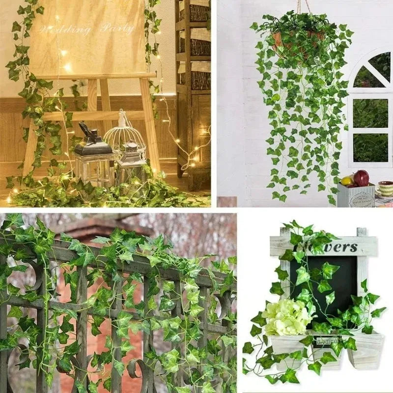 Artificial Green Ivy Leaf Rattan Creeper Leaves