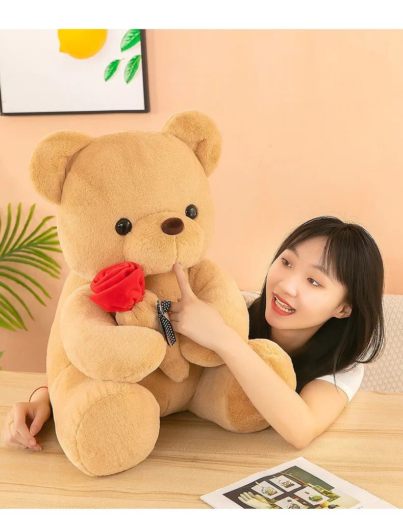 Valentine's Day roses teddy bear animal plush toys for girls teddy bear dolls