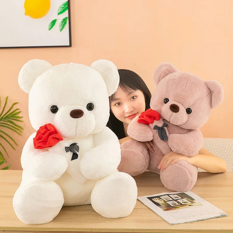 Valentine's Day roses teddy bear animal plush toys for girls teddy bear dolls