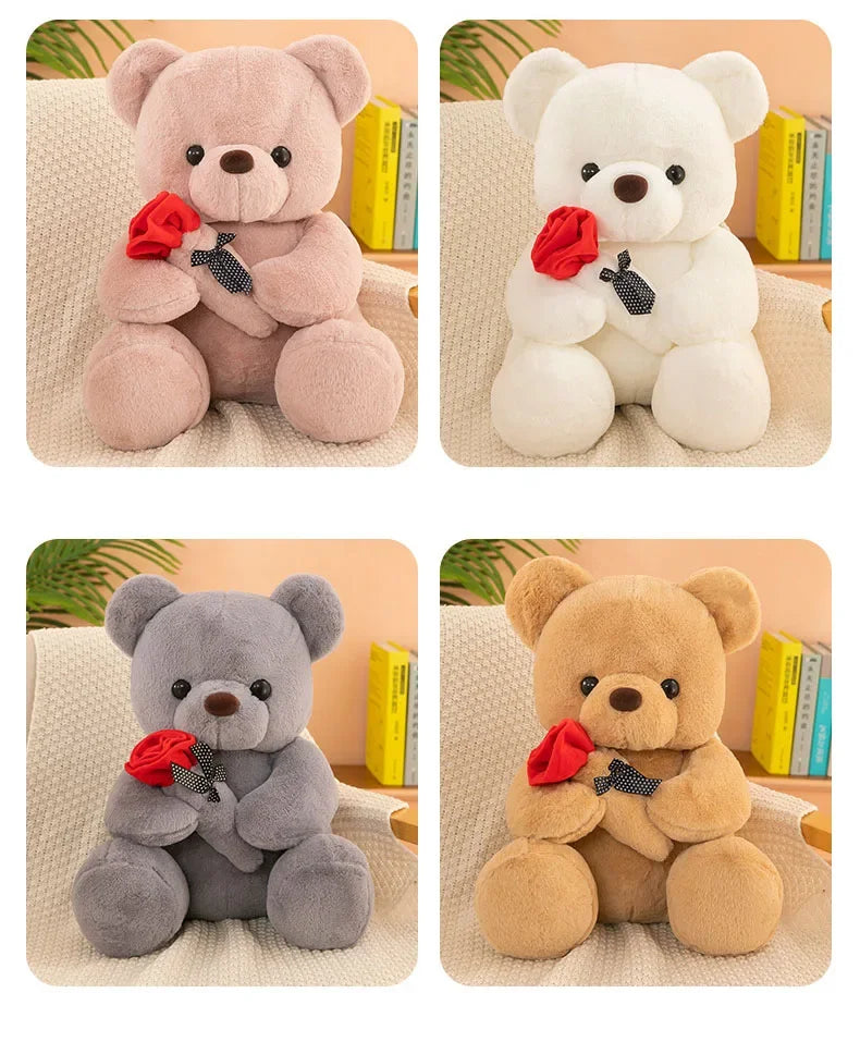 Valentine's Day roses teddy bear animal plush toys for girls teddy bear dolls