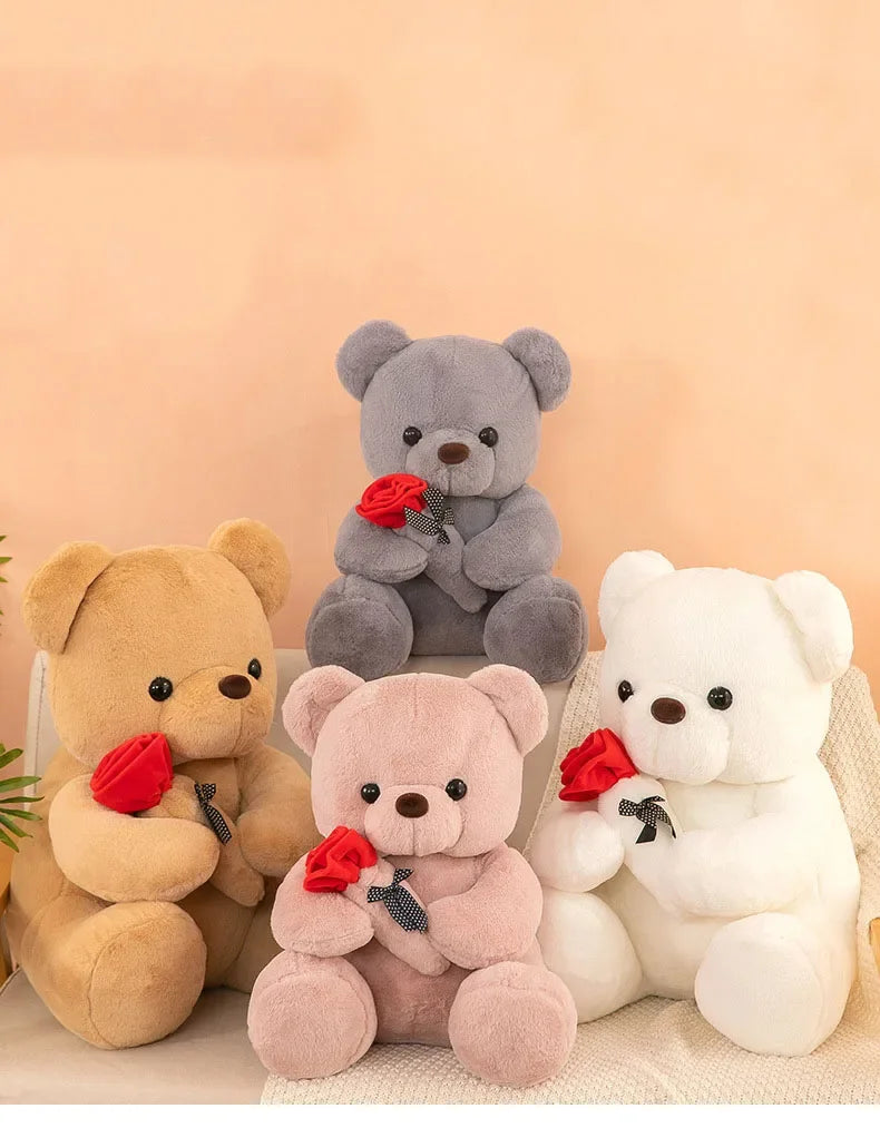 Valentine's Day roses teddy bear animal plush toys for girls teddy bear dolls