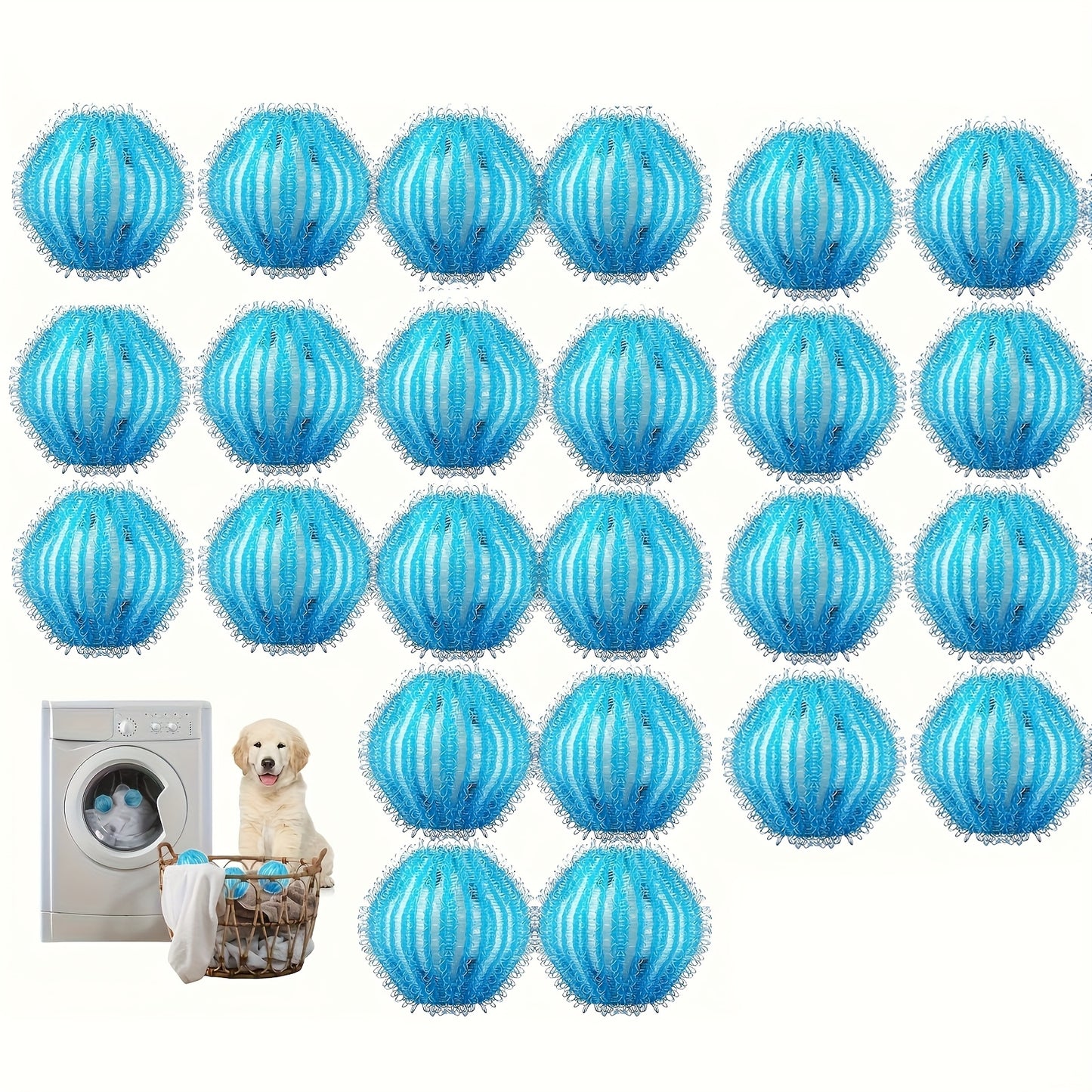 12/16/24pcs Washing Machine Pet Hair Remover, Reusable Washing Machine Hair Catcher, Anti-Tangle Cleaning Ball, Washing Machine Hair Catcher, Pet Dog Hair Catcher