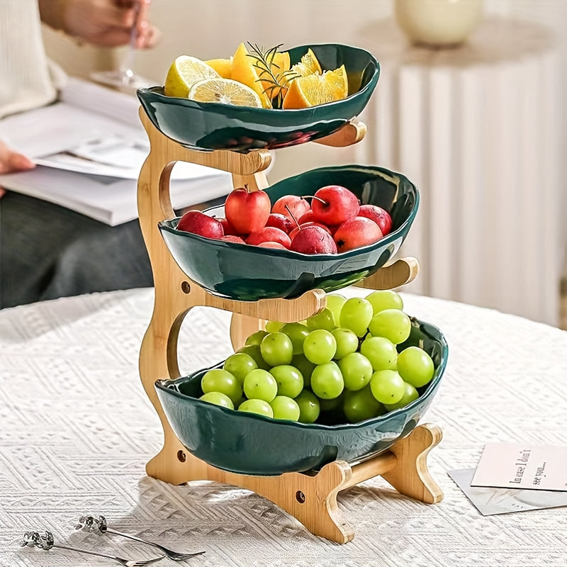 3-Tier Modern Creative Fruit Stand, Plastic Snack Storage Display Rack, Home Decor Shelf for Kitchen and Dining Room - Multi-Layer Tray Set for Fruits, Snacks, and Desserts - Ideal Christmas Gift