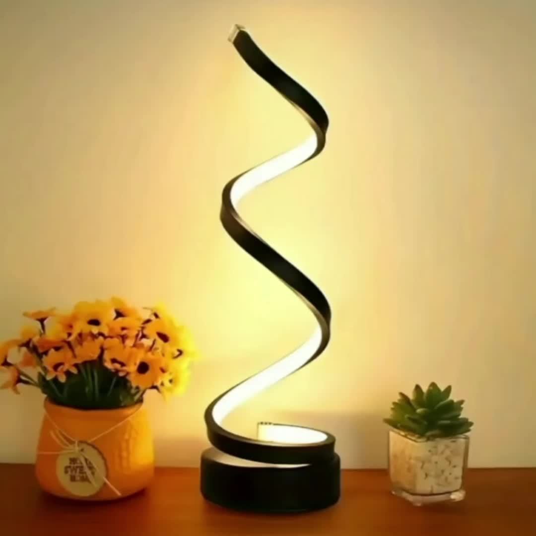 1pc Classic Spiral Decorative Table Lamp For Office Bedroom Bedside Night Light