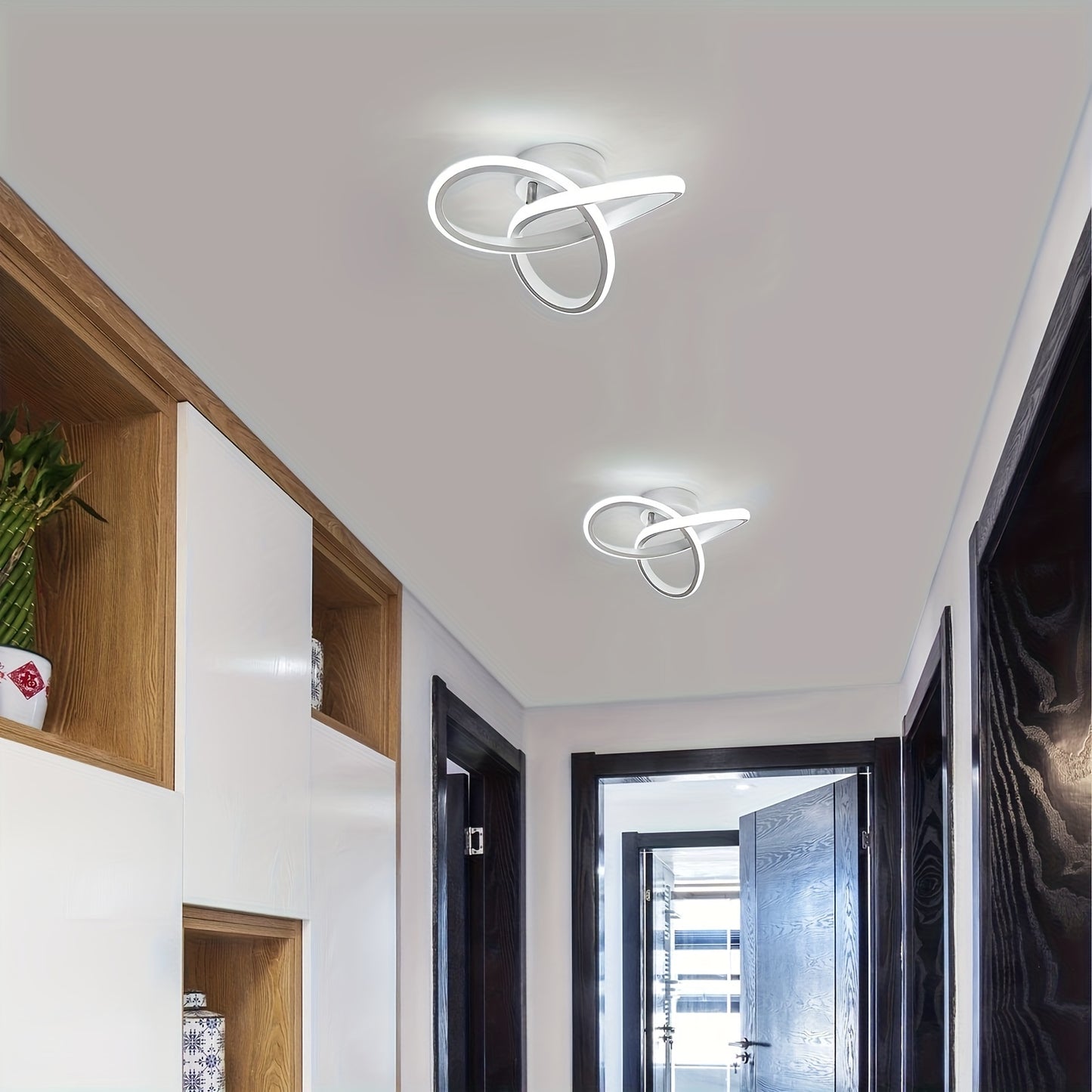 Modern Dimmable LED Ceiling Fixture, 1pc, Metal with Polished Finish, Flush Mount, Switch Control, Adjustable Color Temperature (3000K/4000K/6000K), Suitable for Bedroom, Living Room, Hallway, Kitchen, Dining Room