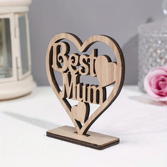 1pc Valentine's Day Mother's Day Wooden Ornament, for Home Room Living Room Office Decor, for Christmas Valentine's Day New Year Decor