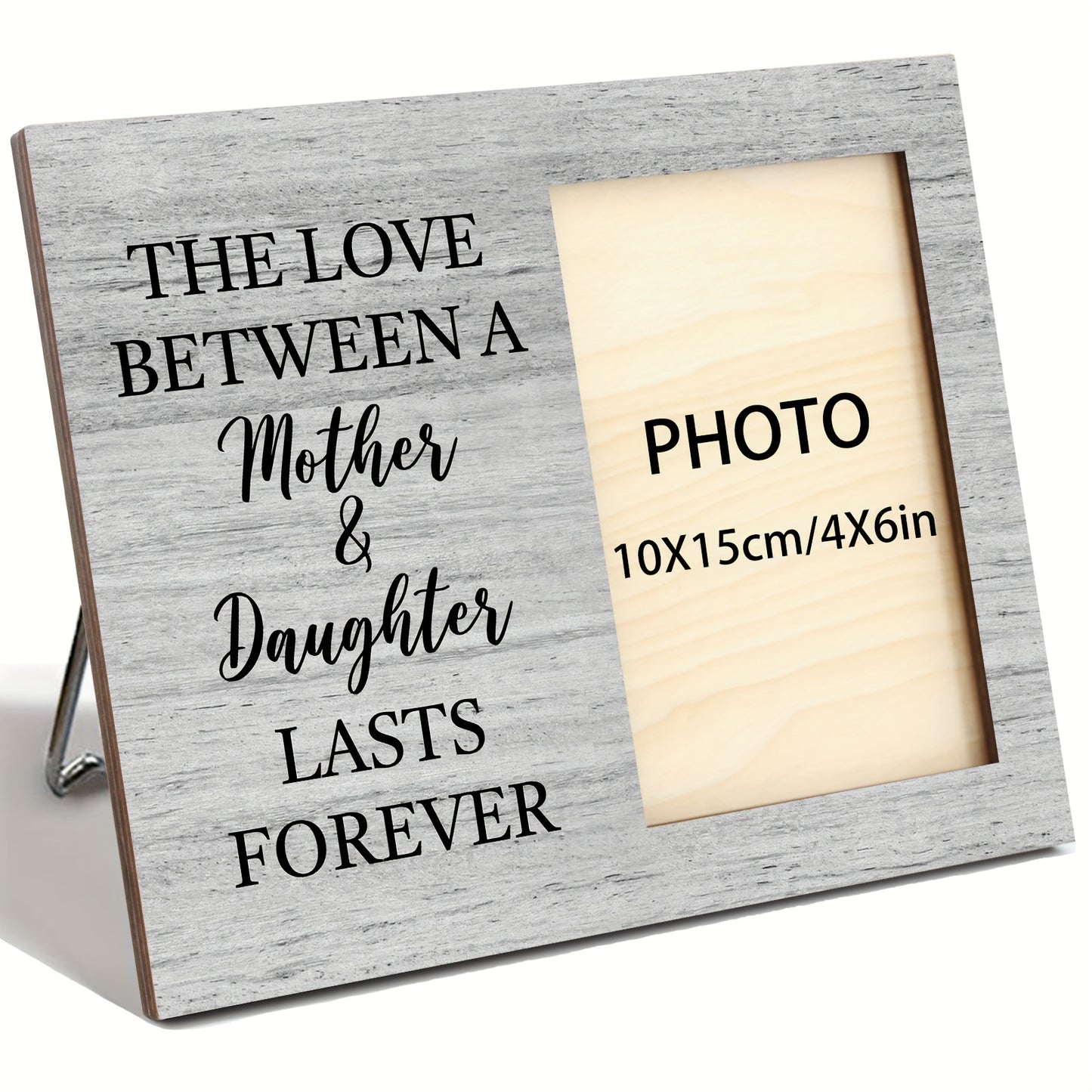 1pc Family Wooden Tabletop Picture Frame - The Love Between A Mother And Daughter Last Forever Photo Frame For Mom Wife Birthday Christmas Gift Fit 4*6 Inch