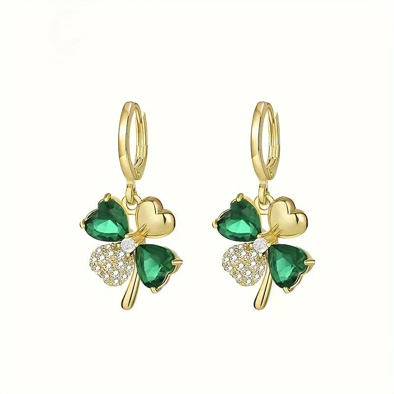 [1 Pair Stylish Four-Leaf Earrings] 1 pair of exquisite and stylish four-leaf Grass earrings, versatile and easy to wear, perfect to match any outfit, this accessory is beautifully designed with attention to detail