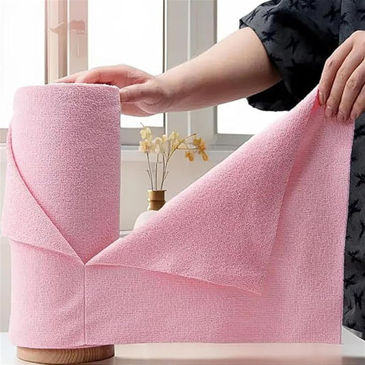 1 Roll Super Absorbent Microfiber Tear-A-Towel, 25.4cm x 25.4cm Reusable Washable Cleaning Cloths, Multi-Purpose Woven Rags for Kitchen, Bathroom, Living Room, Bedroom, Car - Easy Wipe