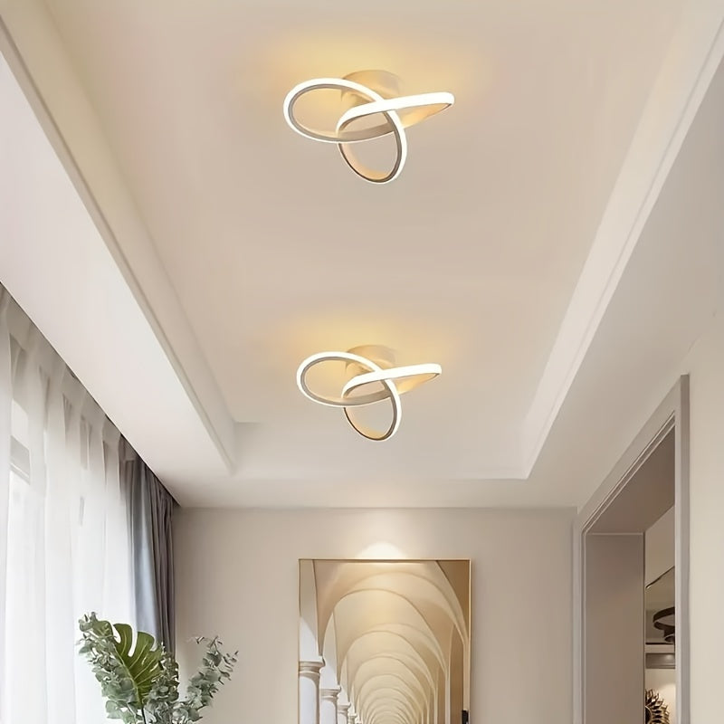 Modern Dimmable LED Ceiling Fixture, 1pc, Metal with Polished Finish, Flush Mount, Switch Control, Adjustable Color Temperature (3000K/4000K/6000K), Suitable for Bedroom, Living Room, Hallway, Kitchen, Dining Room